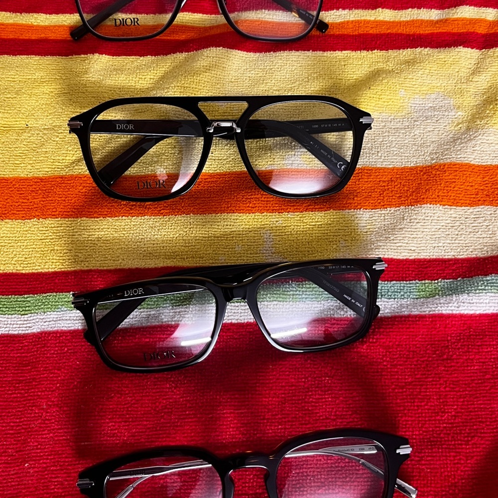 Dior Black Rectangular Glasses Modern Accessories